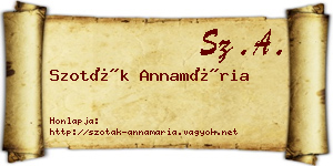Szoták Annamária névjegykártya